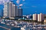 Картинка: вода, США, небоскребы, порт, яхты, здания, Miami